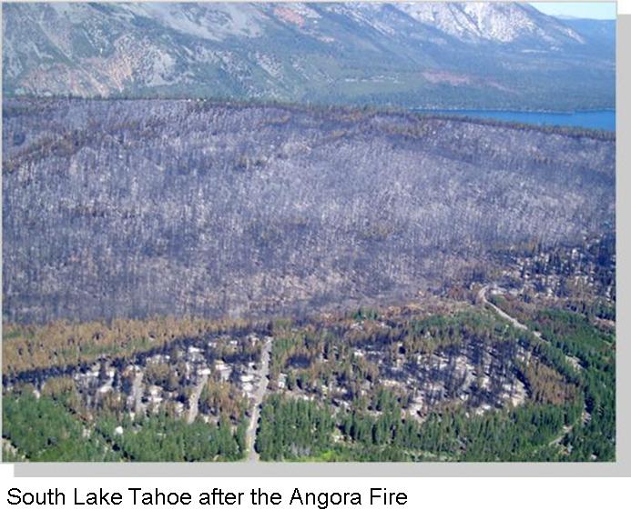 Angora Fire Aerial View